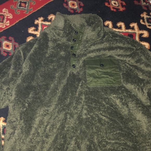 Men's Lightweight Synchilla 3/4 button Fleece Pullover forest green size XXL - Picture 6 of 7